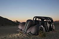 Abandonded car in desert, Namib-Naukluft National 