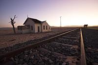 Abandoned train station in desert, Namib-Naukluft 