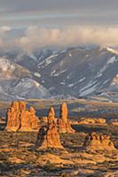 Sandstone formations, La Sal Mountains, Arches Nat
