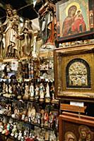 Spain, Madrid, Interior of shop selling religious 