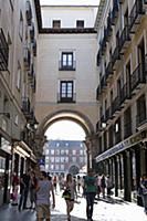 Spain, Madrid, Archway leading to the Plaza Mayor.