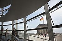 Germany, Berlin, Mitte, Reichstag building with gl