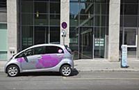 Germany, Berlin, Mitte, Citroen electric car being