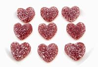 Food, Confections, Candies, Red coloured jelly hea