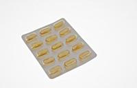 Health, Medicines, Yellow capsules in blister pack