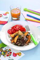 Рагу из печенки с картофельными дольками