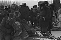 Съемки фильма «Горячий снег», (1972). На фото: Гав