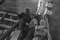 Съемки фильма «Строится мост», (1965). На фото: Га