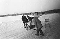 Рабочий момент на съемках фильма «Вокзал для двоих