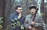 Съемки фильма «Цареубийца», (1991). На фото: Олег 