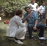 Съемки фильма «Раба любви», (1975).