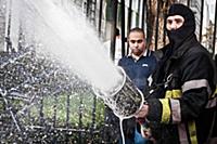 Акция протеста бельгийских пожарных