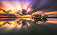Рыбацкие лодки на рассвете, Остров Бали (Bali), Ин