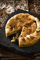 Apple and cherry pie, sliced