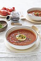 Tomato pepper salmorejo soup