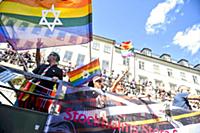 Participants of the annual gay pride parade march 