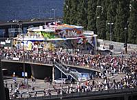 Thousands of people at Slussen central Stockholm S