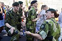 Army personel in the annual gay pride parade march