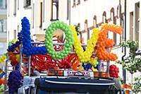 Participants of the annual gay pride parade march 