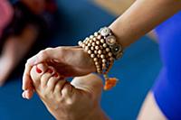Yoga stretching leg, posture detail