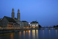 Цюрих (Zurich), Швецария. На фото - собор Гроссмюн