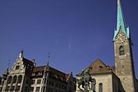 Цюрих (Zurich), Швецария. На фото - церковь Фраумю