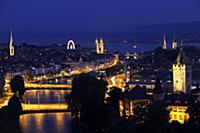 Цюрих (Zurich), Швецария. На фото - вид на город и