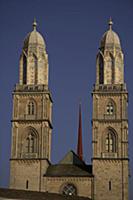 Цюрих (Zurich), Швецария. На фото - собор Гроссмюн