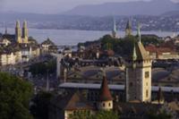 Цюрих (Zurich), Швецария. На фото - вид на город и