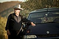Romania / Negreni / 2014 / Gipsy man and his car.
