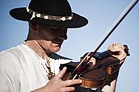 Romania / Negreni / 2014 / A local musician testin