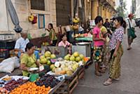 MYANMAR / Yangon / 2015 / Selling fruits in the ol