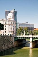 Austria / Vienna / 2014 / Danube river. View on Ur