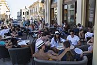 Italy / Puglia / Gallipoli / 2014 / A busy cafe in