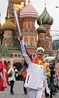 Старт эстафеты Олимпийского огня на Красной площад