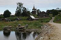 Деревушка Ковда на берегу Белого моря. Мурманская 