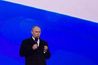 Президент России Владимир Путин. Митинг-концерт по