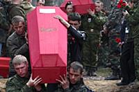 Братское захоронение останков солдат, погибших в В