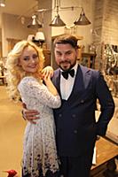 Елена Максимова и Интарс Бусулис на съемках клипа 