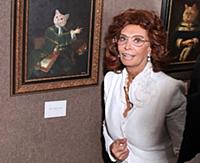 Софи Лорен на открытие выставки художника Никаса С