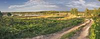 Rural panorama taken in Dmitrov district of Moscow